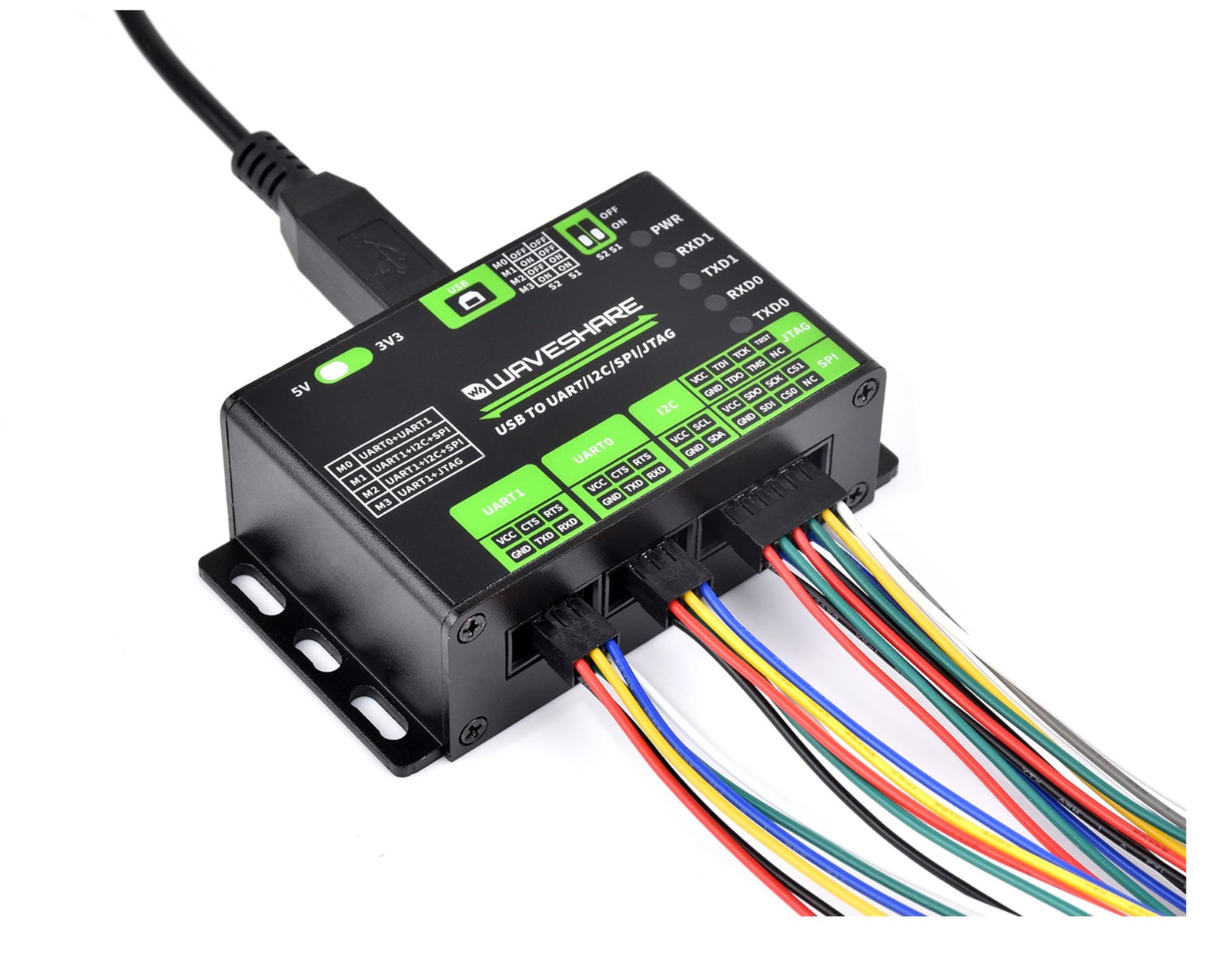 USB To UART/I2C/SPI/JTAG Converter Board Aluminum Case Supports 3.3V/5V Win