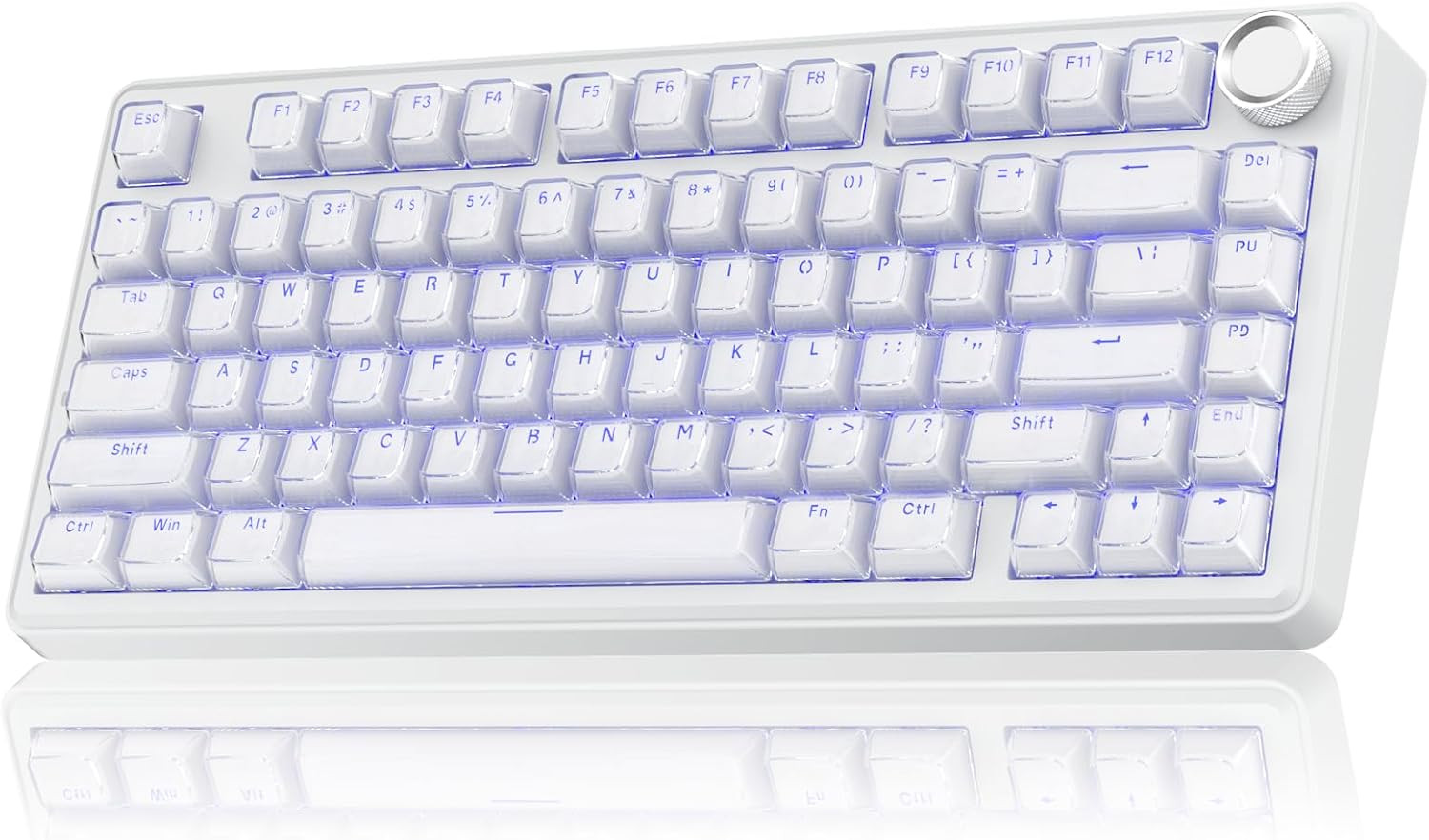 A75 Wireless Gaming Keyboard with Multifunction Knob, Bt5.0/2.4Ghz/Usb-C, 75% Me