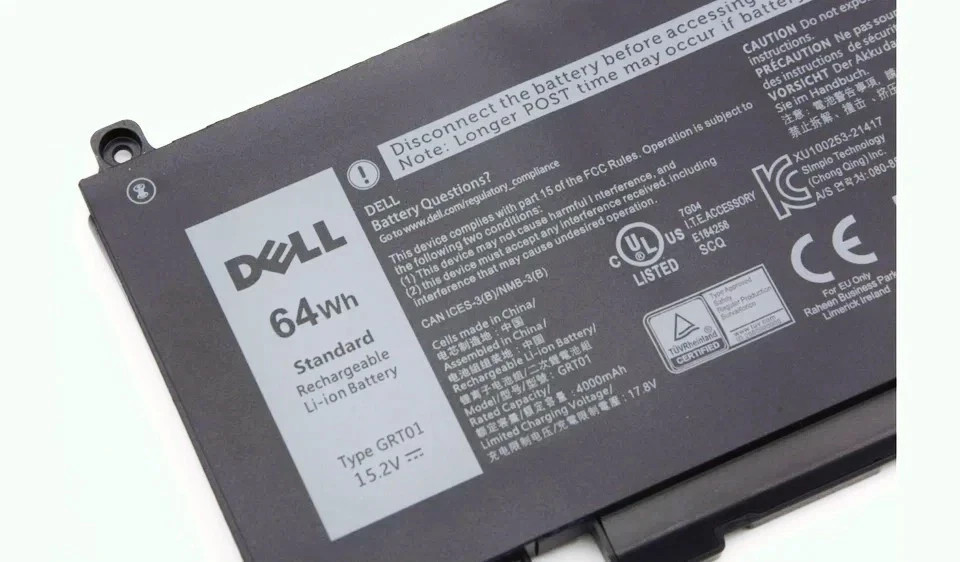 Genuine 64WH GRT01 R05P0 Battery For Dell Latitude 5531 5421 Precision 3581 3470