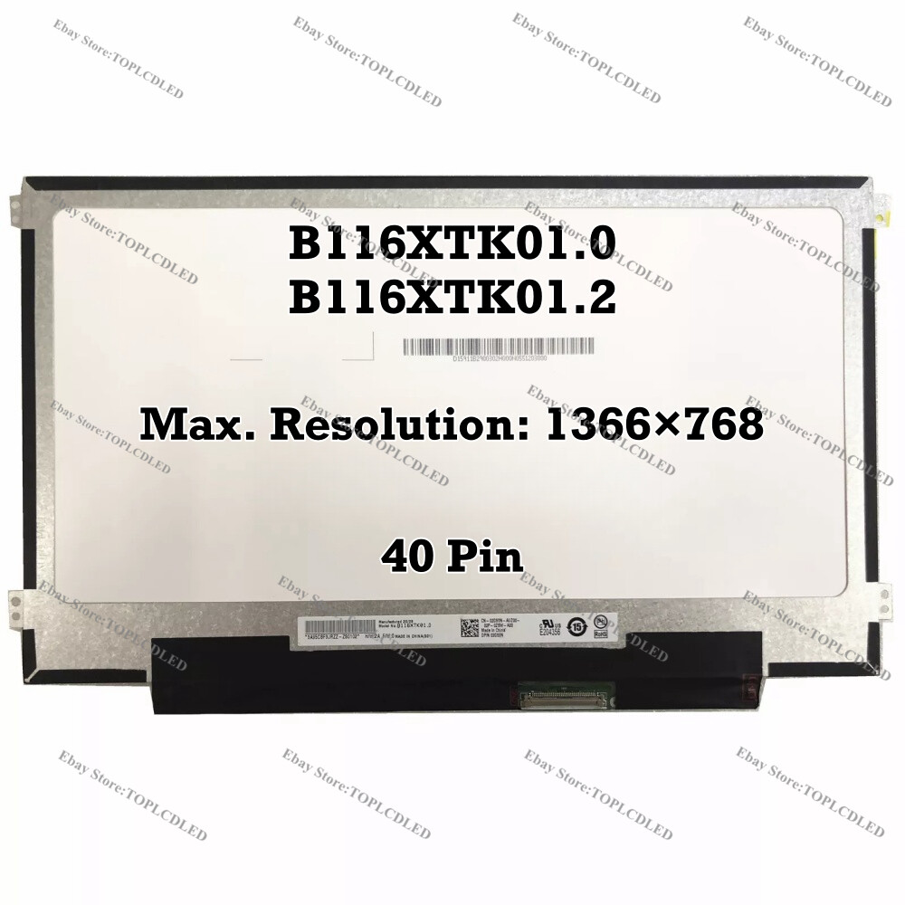 B116XTK01.0 Fit B116XTK01.2 11.6" HD 1366×768 LED LCD Screen Touch Panel 40 Pin
