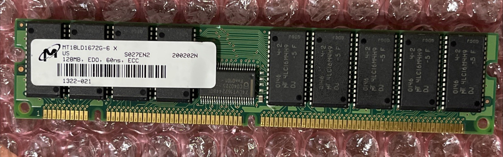 128MB EDO 168Pin DIMM 3.3V ECC UNBUFFERED MEMORY RAM 4k 50ns MT18LD1672G-6 X