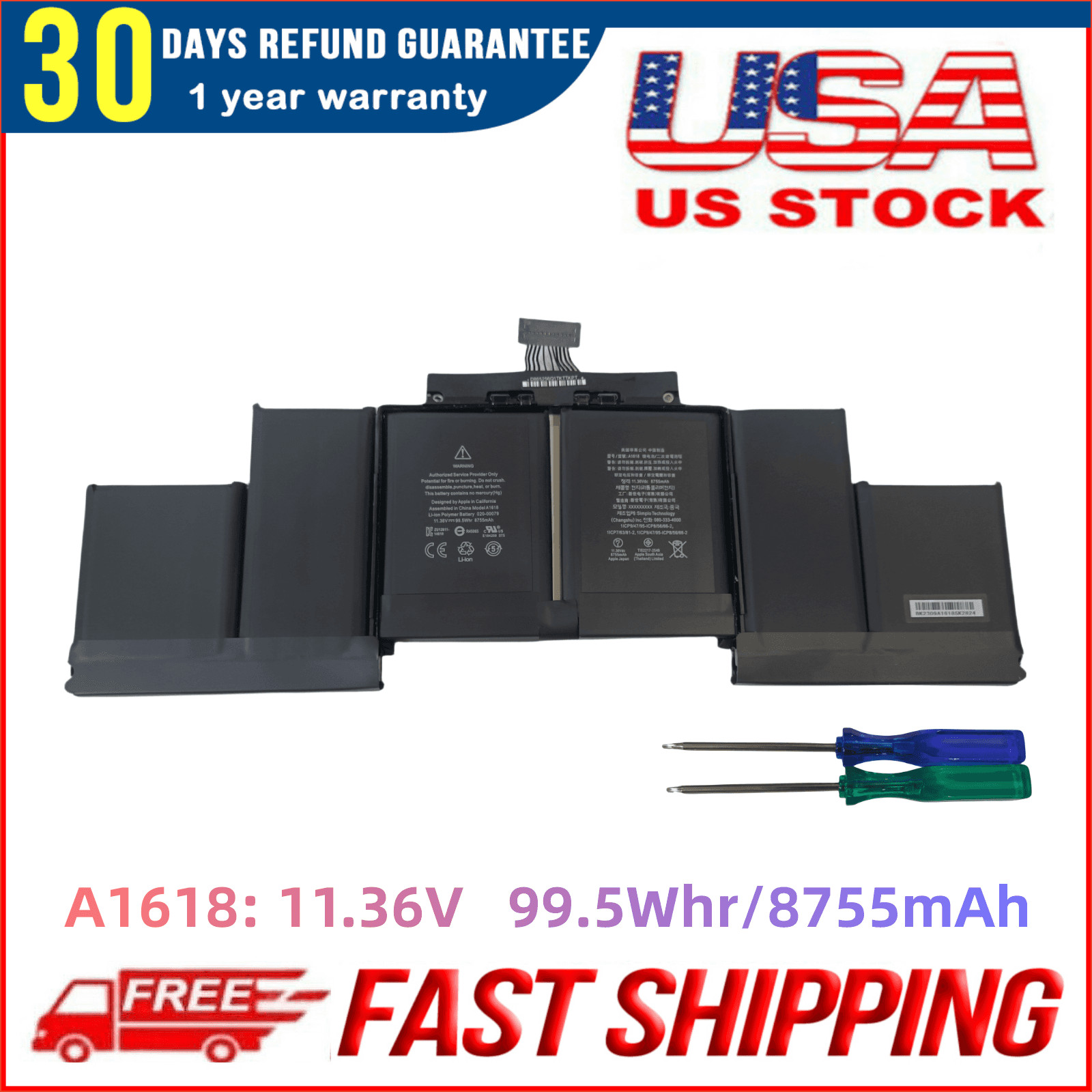 Genuine A1618 Battery for Apple MacBook Pro 15" A1398 Retina (2015Ver) MJLQ2LL/A