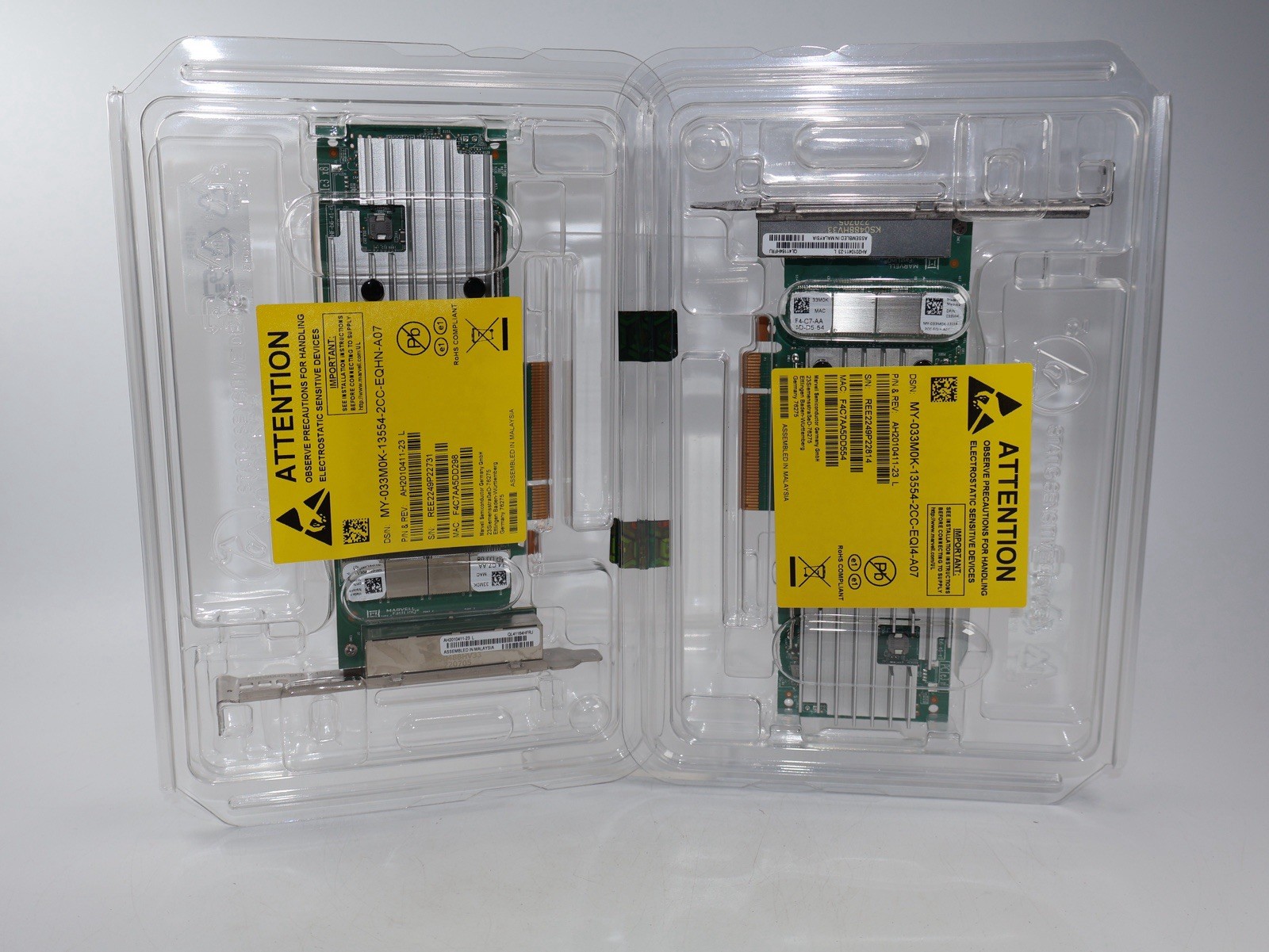 (2) Dell Qlogic QL41164HFRJ Quad Port 10GbE RJ-45 10GBase-T Network Card 33M0K