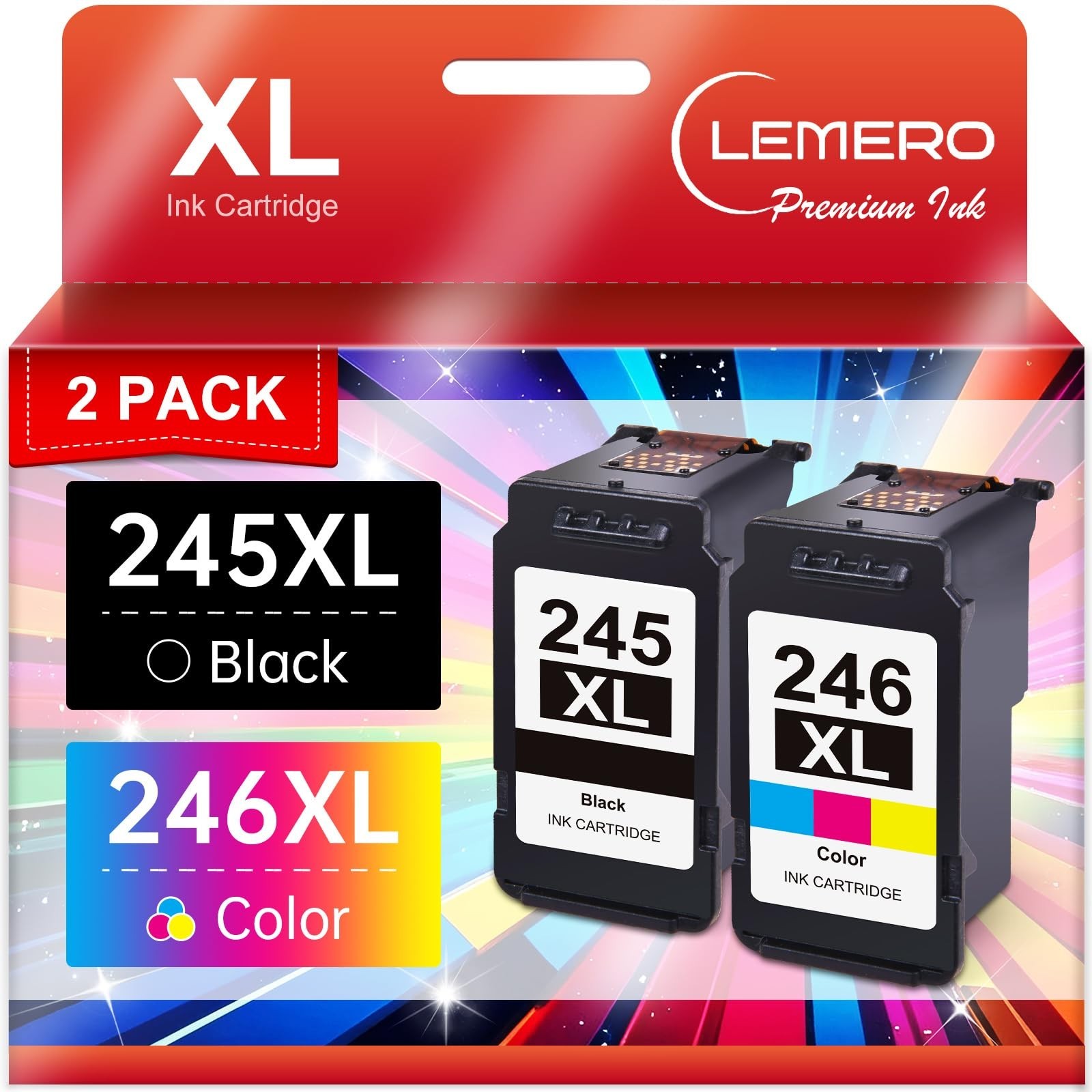 LEMERO 245XL Ink Cartridge PG-245 CL-246 Replacement for Canon Ink 245 and 24...