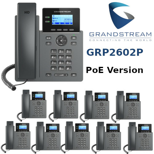 10 Grandstream GRP2602P 2-Line 4 SIP Accounts Office IP Phone PoE Version No P/S