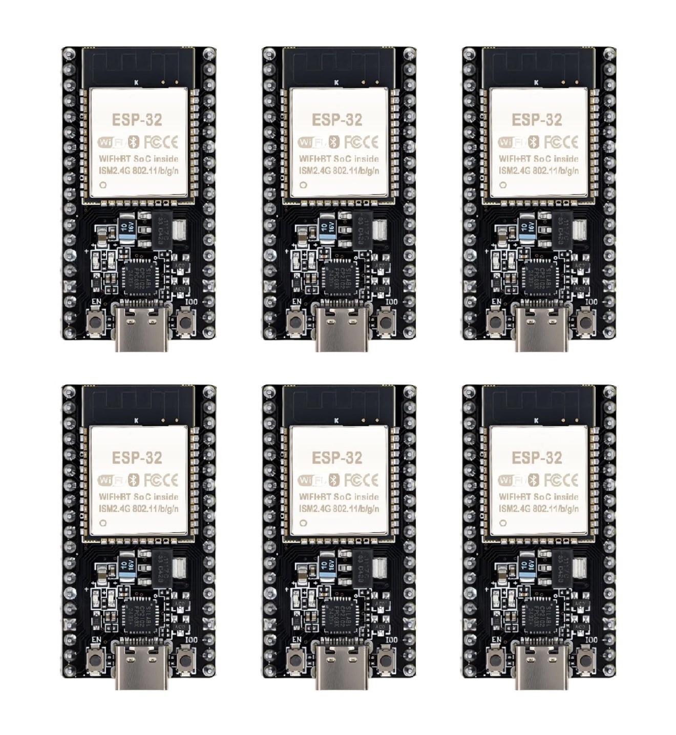 NEW - 6 Packs ESP32-DevKitC-32 Development Board modules by Hibctr