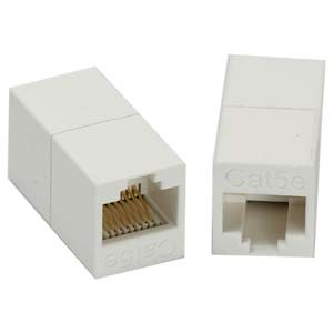 CAT5E RJ45 Inline Crossover Coupler White