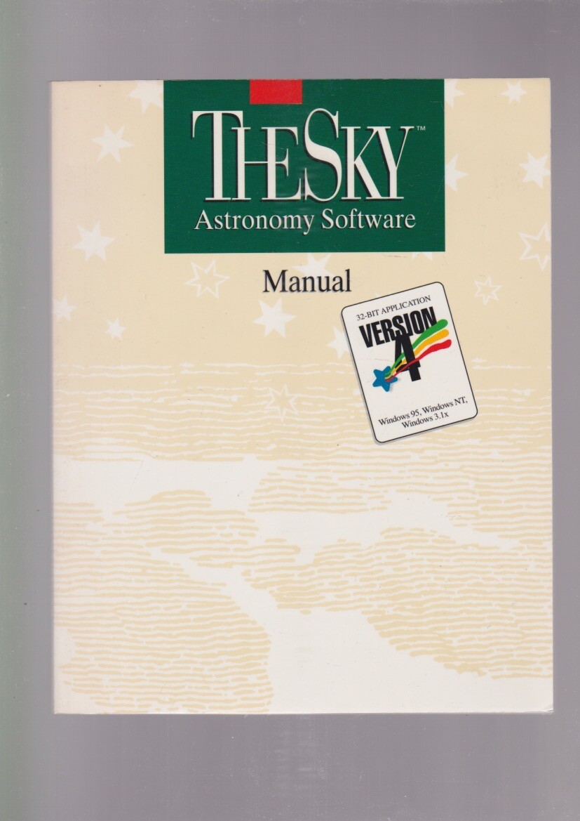 THE SKY ASTRONOMY SOFTWARE manual for windows 95/NT/3.1x