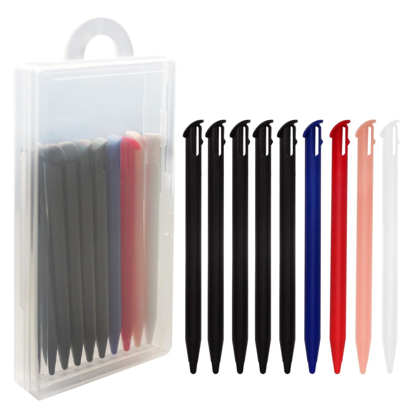 9-Pack Replacement Stylus Pens for New 3DS XL/LL Black Blue Red Pink White