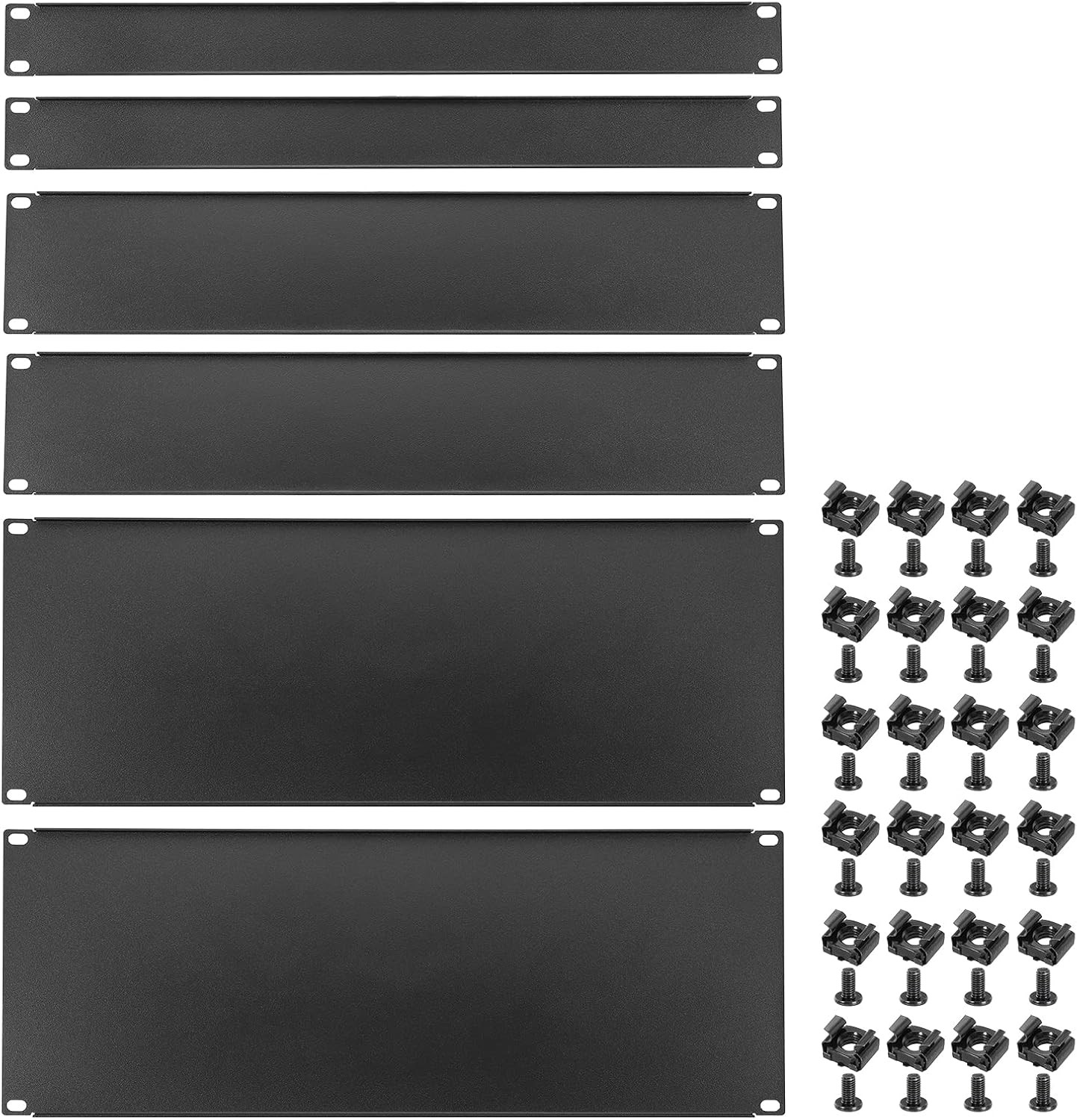 PATIKIL 6 Pcs 1U,2U,4U Blank Panel Metal Rack Mount, 19 Inches, Filler Panel