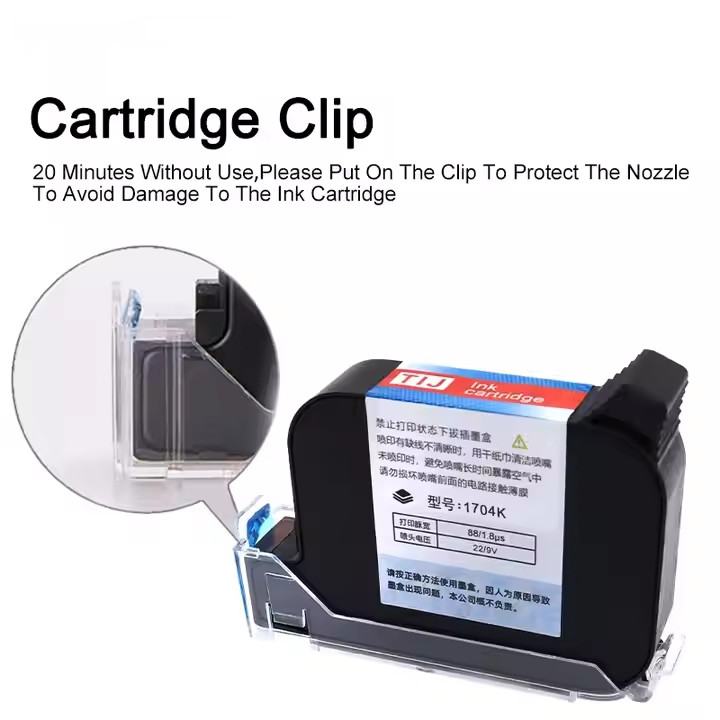 3-Pack 12.7mm Handheld Inkjet Printer Cartridge Ink for Date Batch Coder