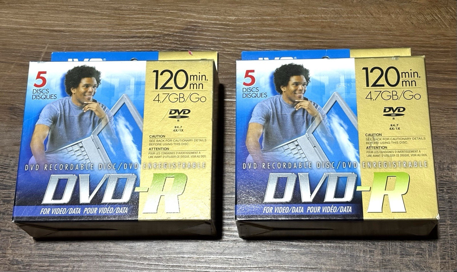 2 JVC DVD-R DISC 4.7GB 5 Disc Packs - NEW/SEALED