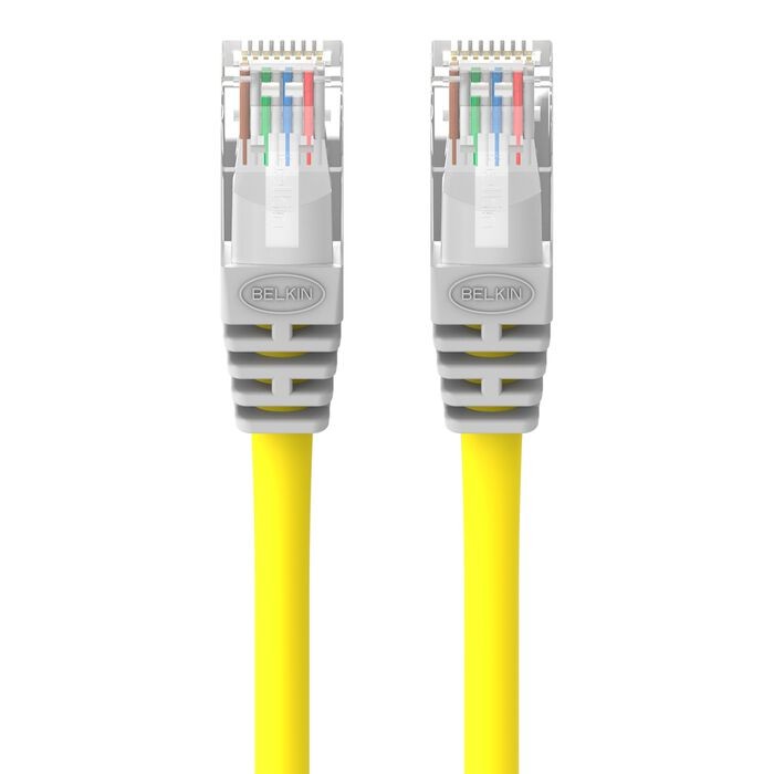 Cat 5e Crossover RJ45 Ethernet Cable 3ft Yellow Universal