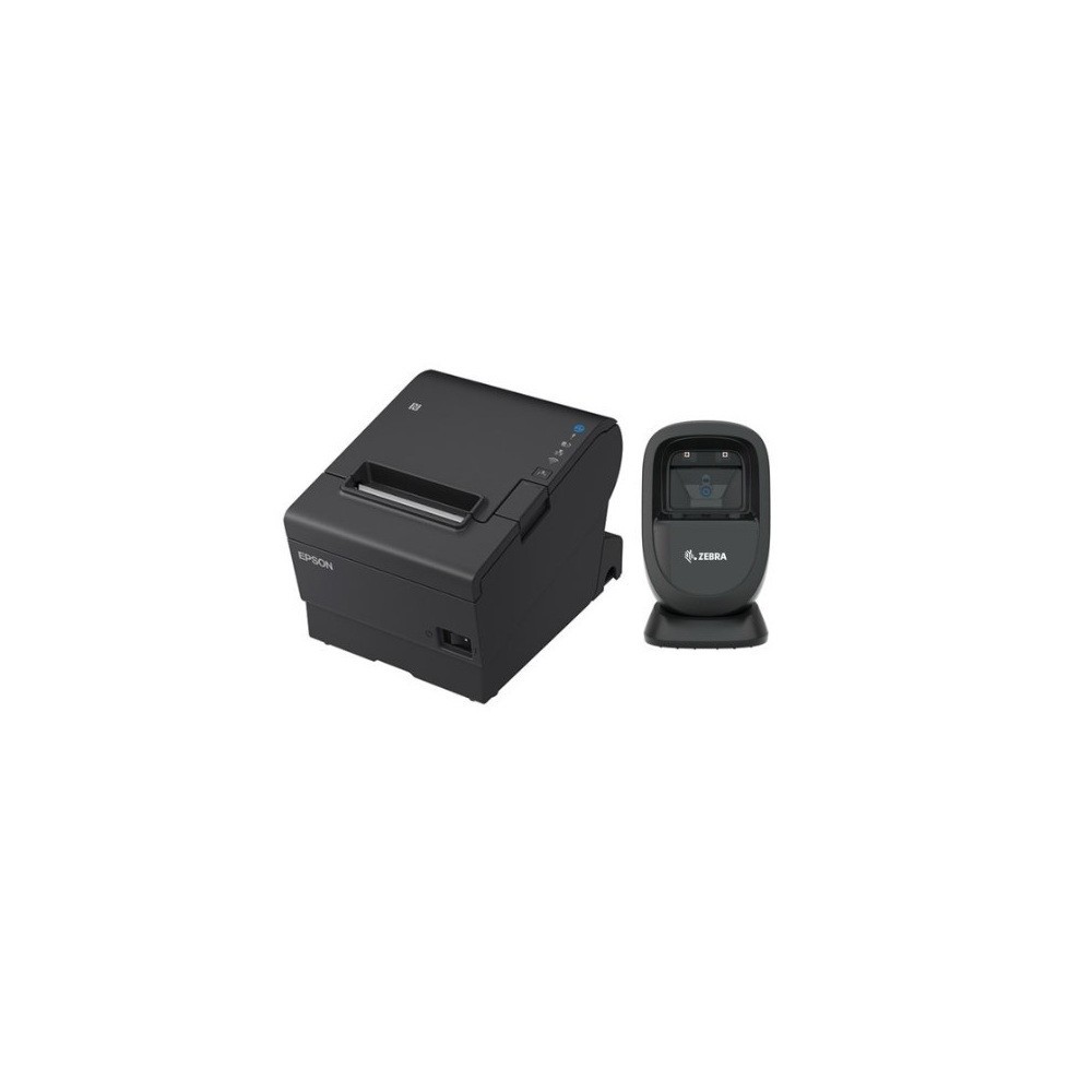 Epson TM-T88VII-612 Desktop Direct Thermal Printer + Zebra DS9308 Black USB