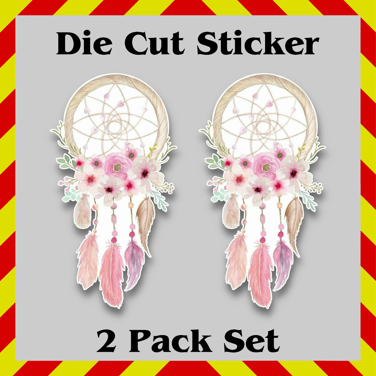 2-Pack, Dream Catcher Stickers – Native American Contour-Cut Vinyl Printed Decal