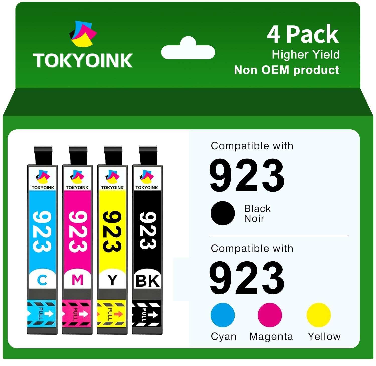 TOKYOINK 923 Ink Cartridges YOU MUST SWAP THE CHIPS FROM PREVIOUS CARTRIDGES 