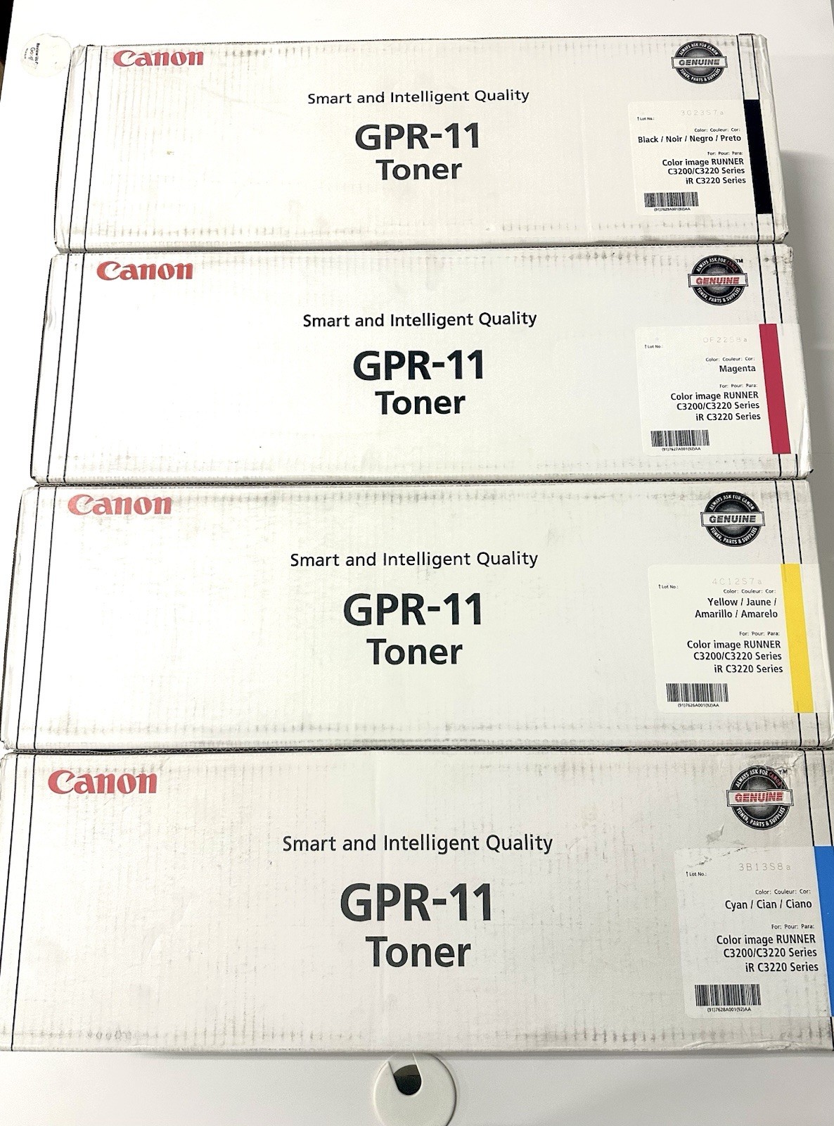 Genuine Canon GPR-11 CMYK Toner Set imageRUNNER C3200 C3220 OEM 4-Pack Sealed