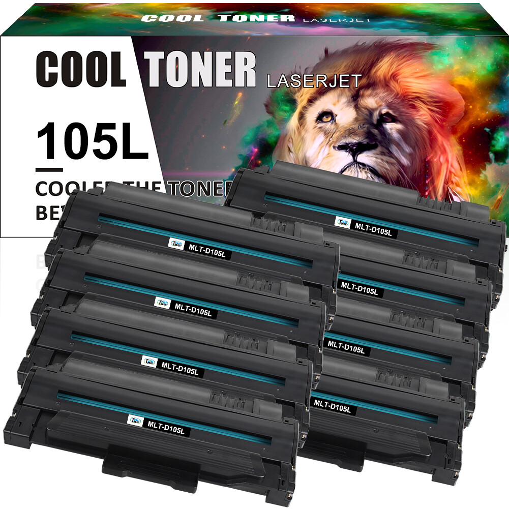 8PK MLT-D105L Toner Cartridge for Samsung 105L ML-2525W ML-2525 ML-2580n 4623FW