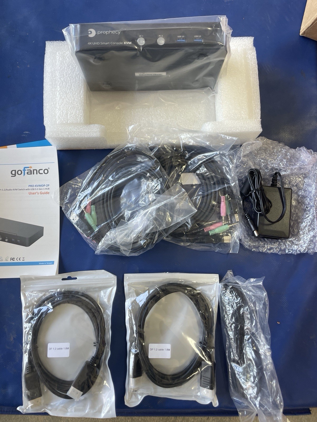 GoFanco Prophecy HDMI 2.0a KVM Switch 2 Port 4K @60Hz 4:4:4 HDR 18Gbps HDCP G7