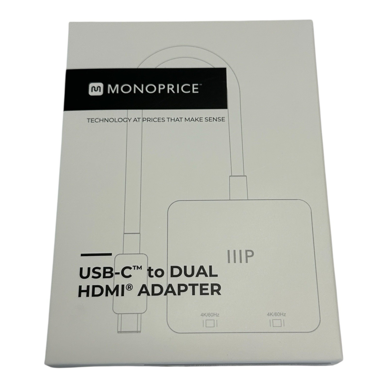 Monoprice USB-C to Dual 4K HDMI Adapter Galaxy MacBook Pro/Air iPad Pro and More