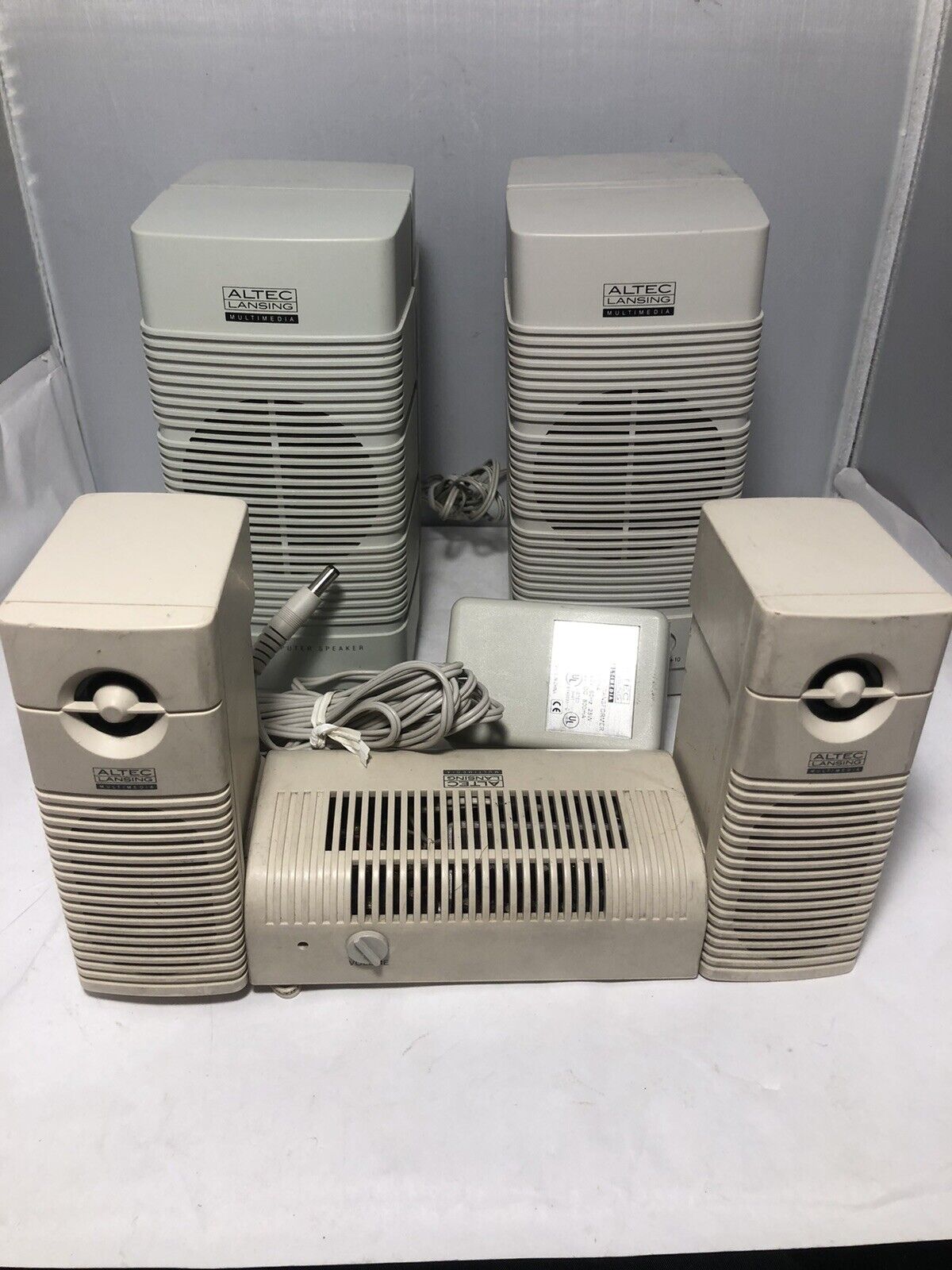 Altec Lansing ACS5 And ACS50 Multimedia Vintage Computer PC Speakers With Power