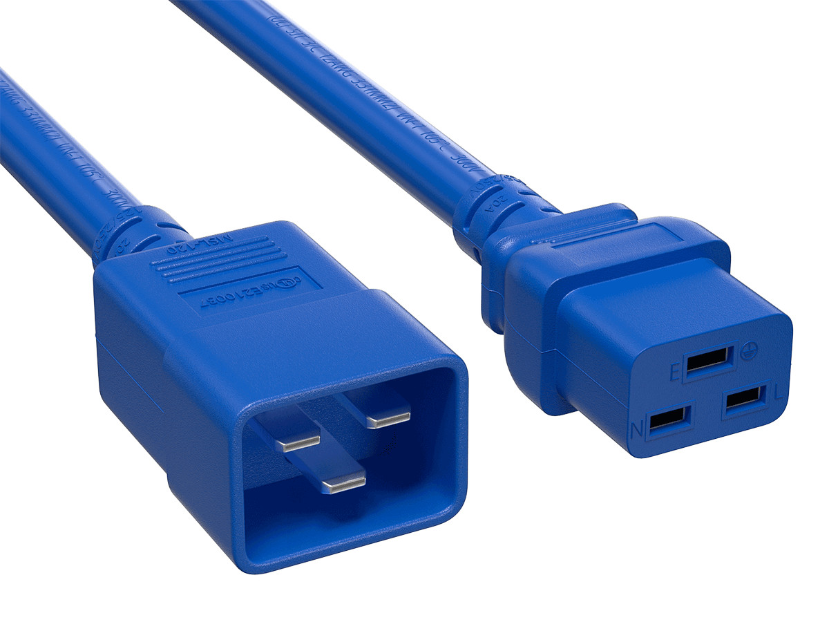 4ft IEC320 C20 to C19 Heavy Duty Extension Power Cord, 12AWG, SJT, 20A/250V, ...