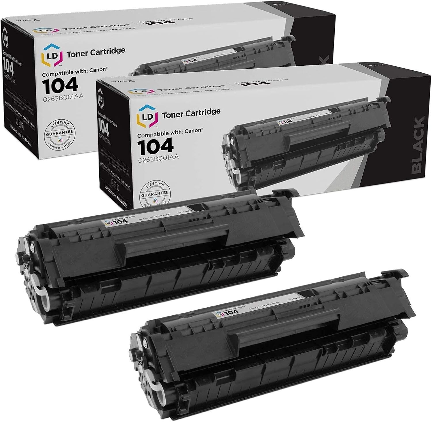 2-pack LD Products Compatible Toner Cartridge Replacements for Canon 104