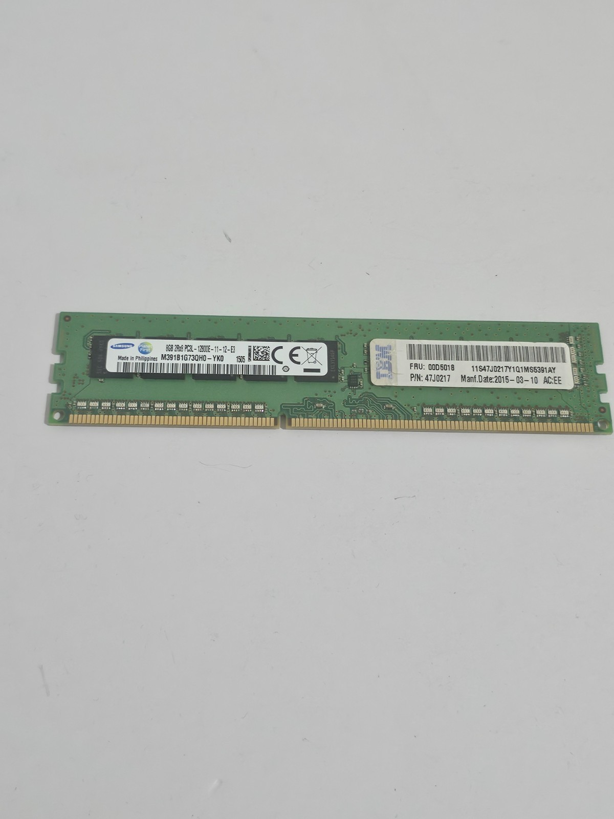 IBM 00D5018 8 GB (Dual-Rank x8) UDIMM 1600MHz DDR3 PC3-12800E Server RAM 47J0217
