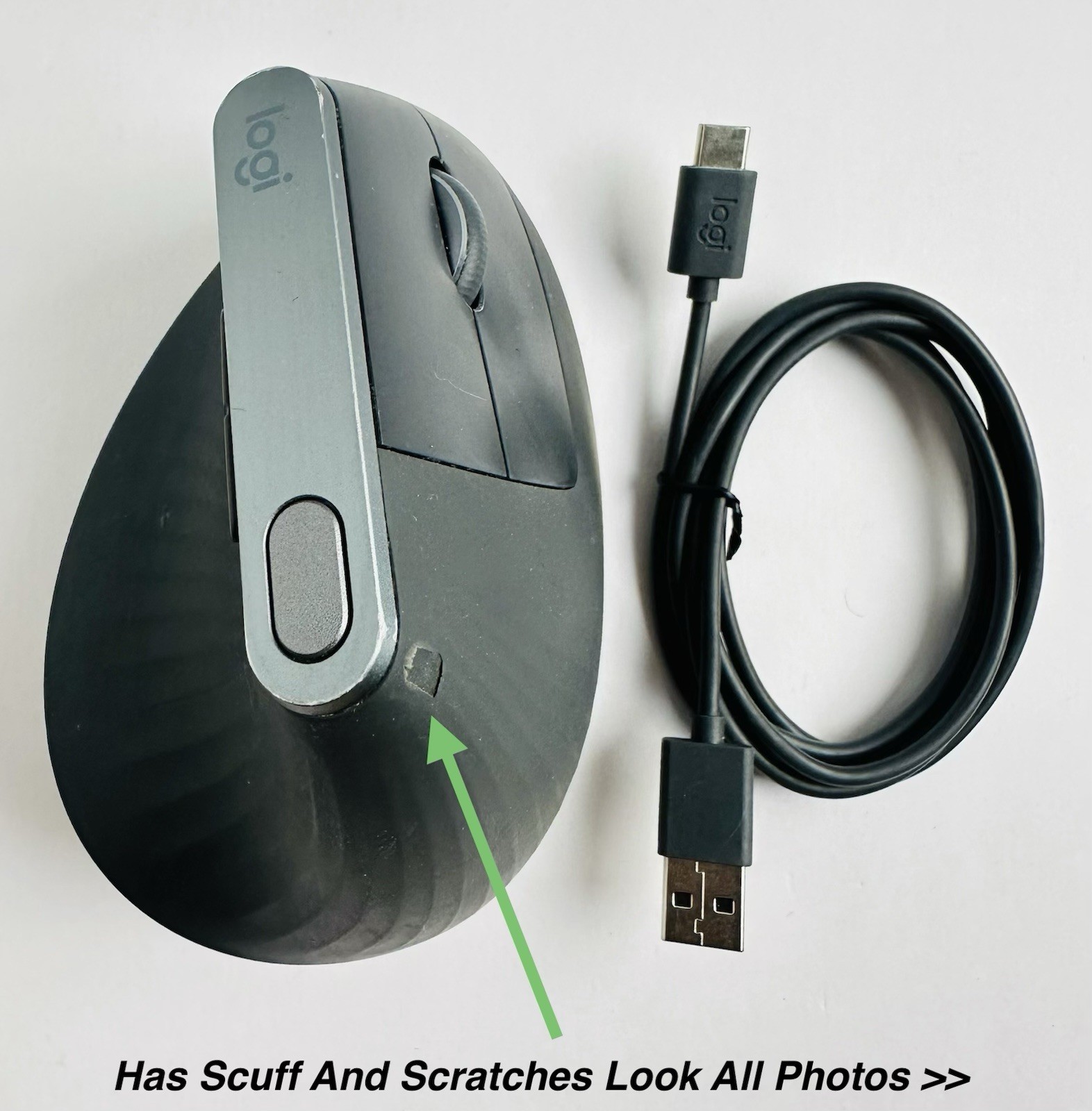 Logitech MX Vertical Ergonomic Bluetooth Mouse ( M-R0074 ) No Dongle - Working