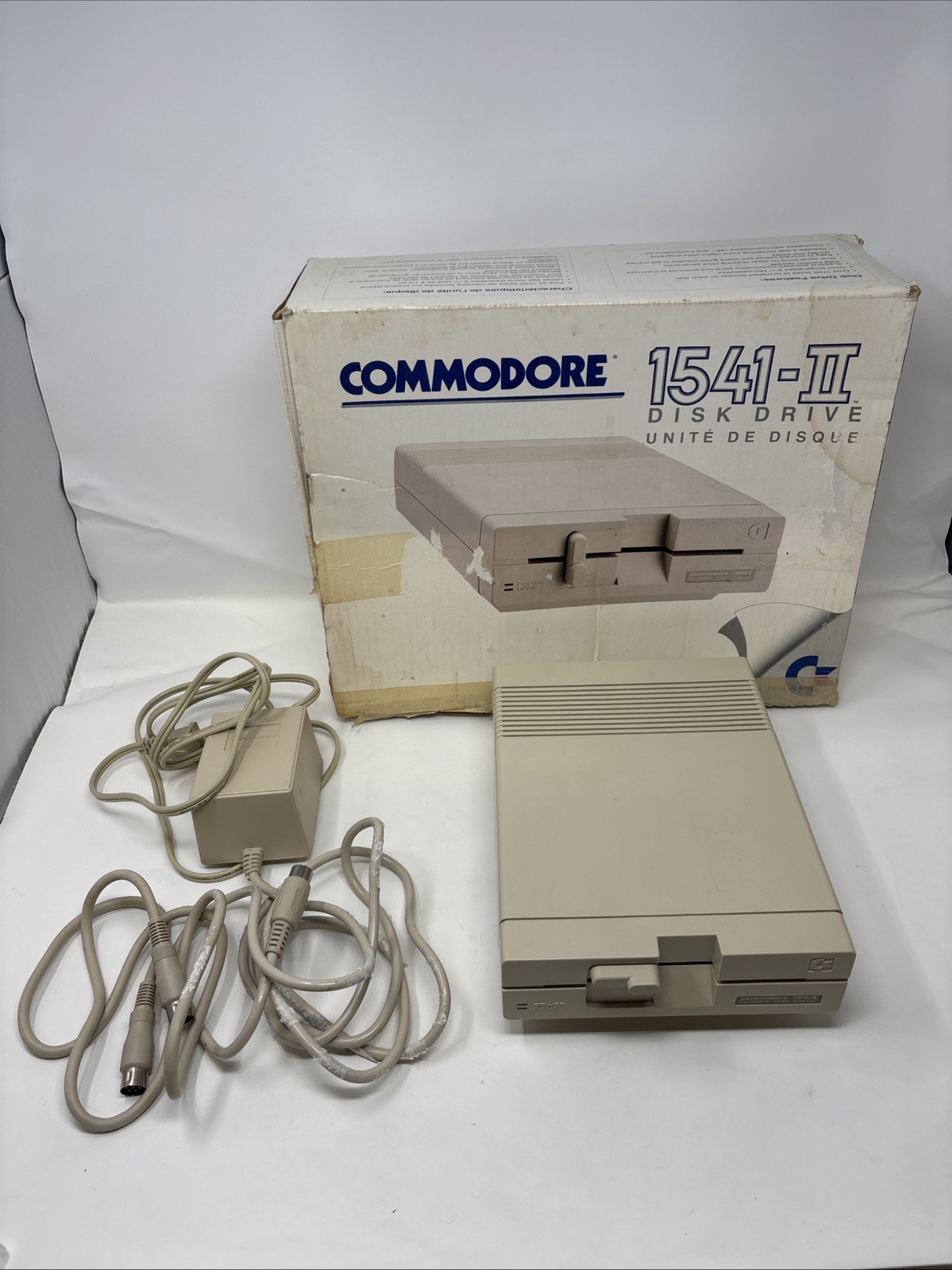 Vintage Commodore 1541-II Disc Drive, In Original Box With Power Supply UNTESTED