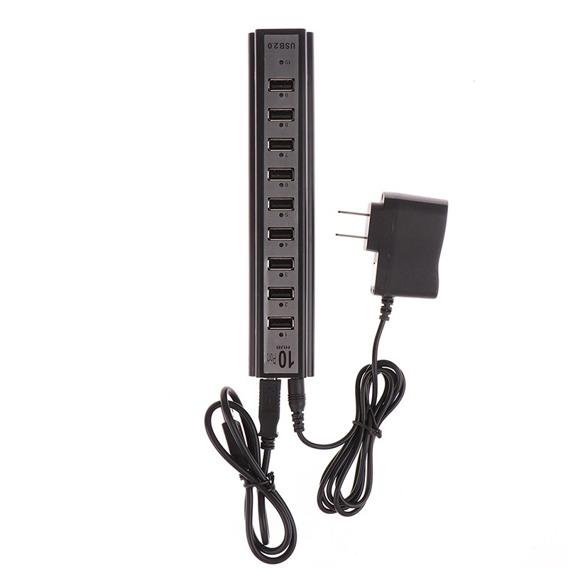 Power Adapter Usb Charger Hub Adapter Hi-speed Multi Hub 10 Port For Pc LaptQ6