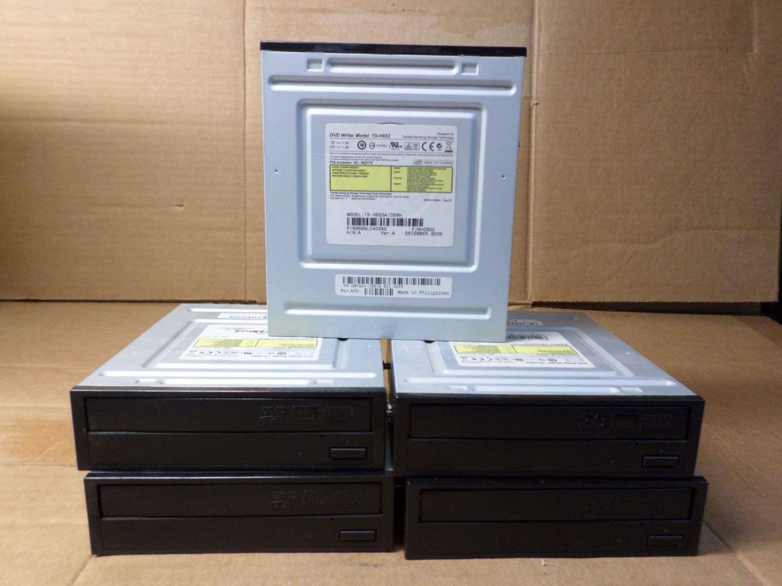 LOT OF 5 Samsung TS-H653 16X DVD+-RW SATA Burner Drive Black Dell Optiplex