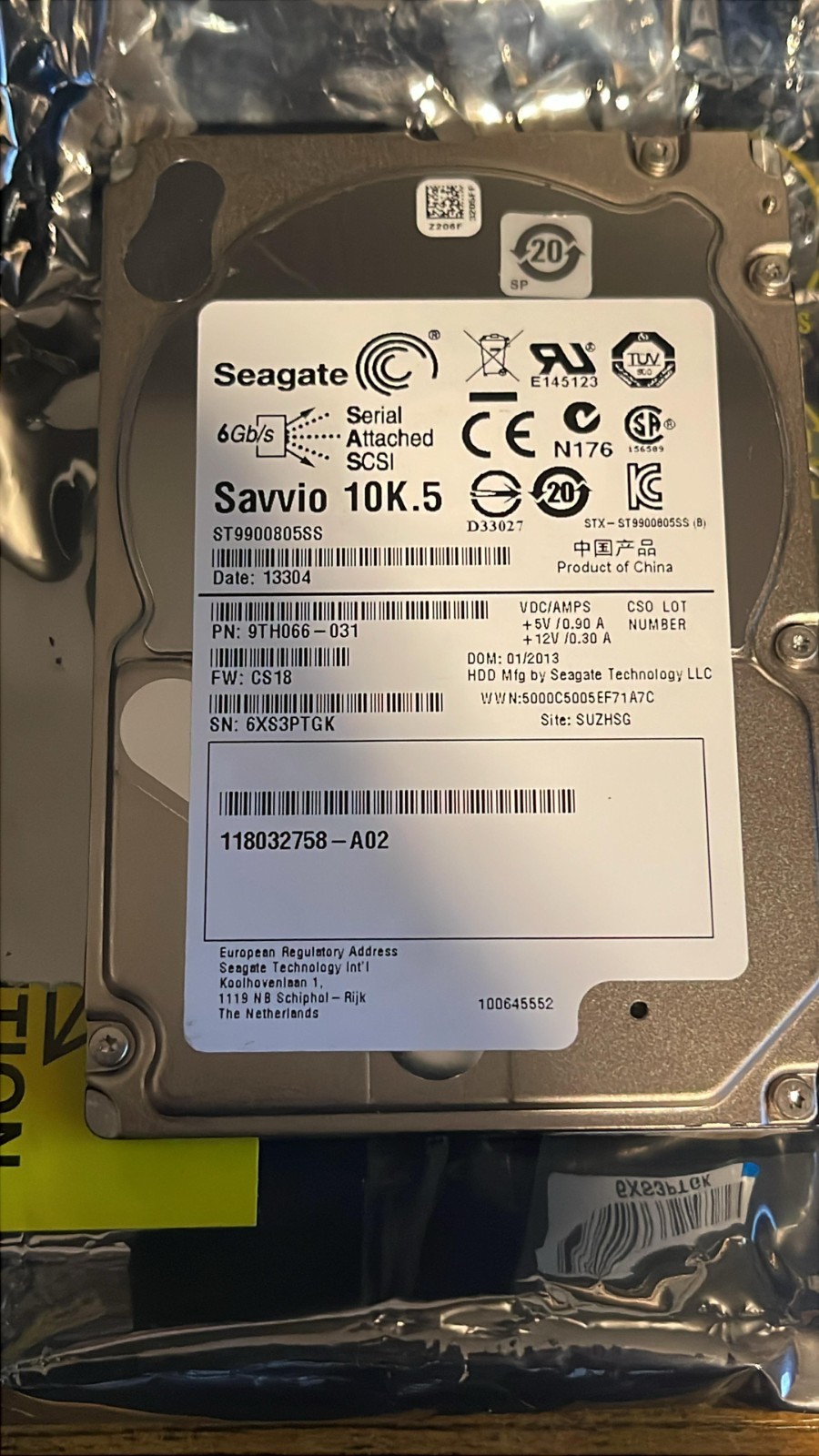ST9900805SS Seagate 9TH066-31 900GB 10K RPM 6Gb/s 2.5"SAS HDD Hard Drive