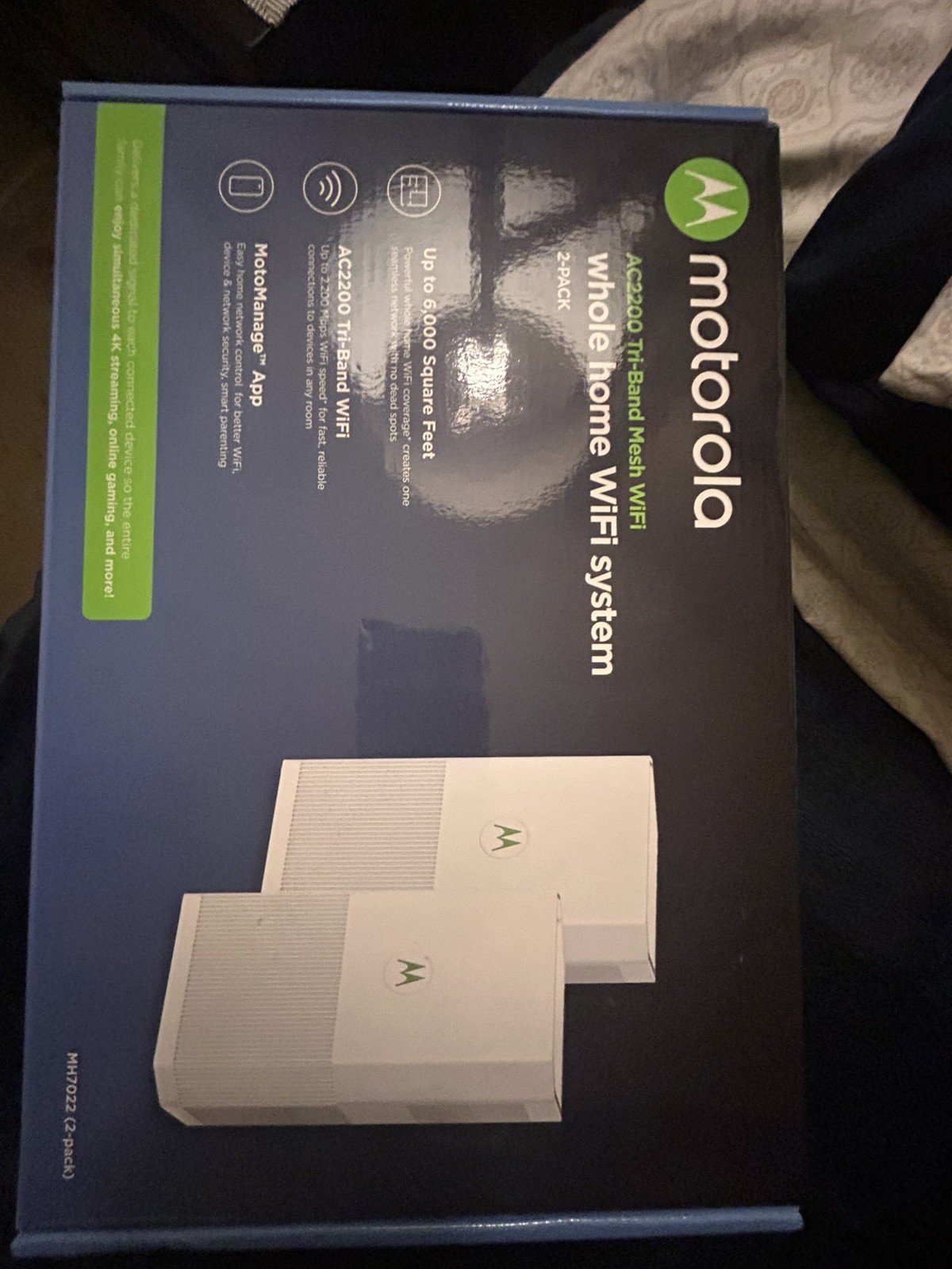 New Factory Sealed MOTOROLA Whole Home Tri-Band Mesh WiFi System AC2200  2-Pack 
