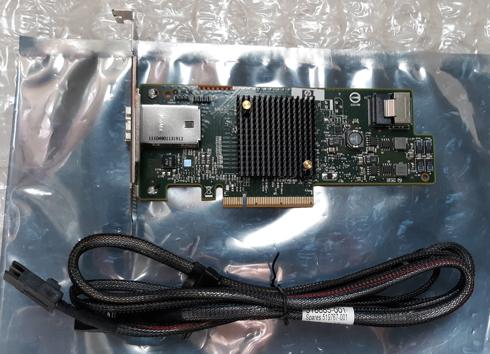 HP SAS9205-4i4e H3-25279-04D Raid Controller Card w/ OEM 518885-001 Mini S-Cable