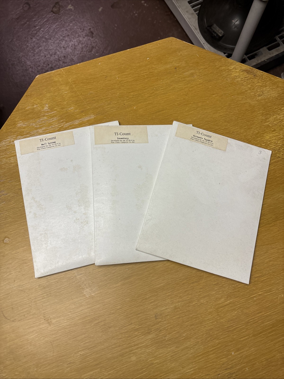 NOS NEW TI-99/4A Pike Creek Computer Co TI-count Mail Inventory Accounts Payable