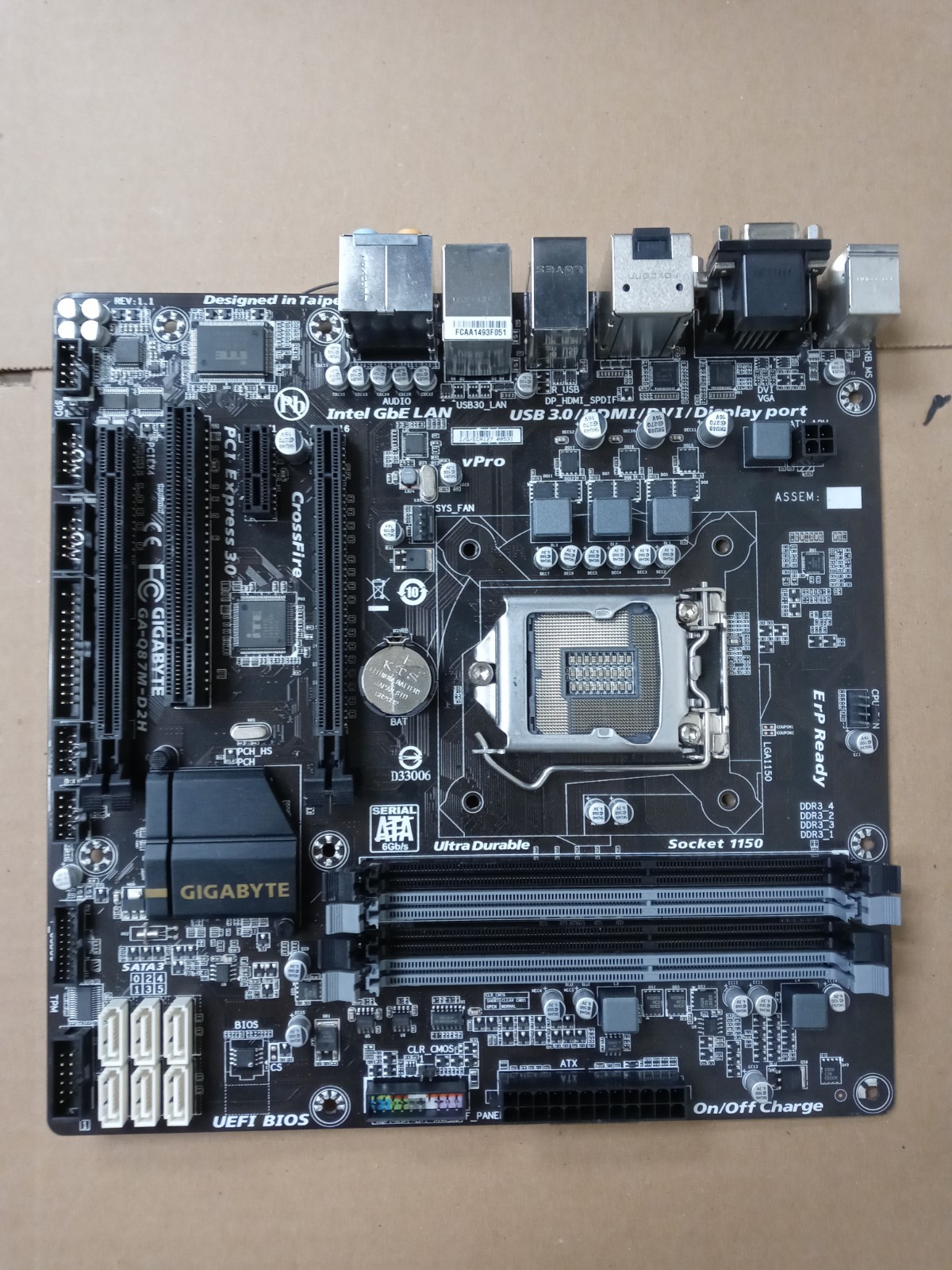 GIGABYTE GA-Q87M-D2H Intel Q87 HDMI USB 3.0 LGA1150 mATX Motherboard