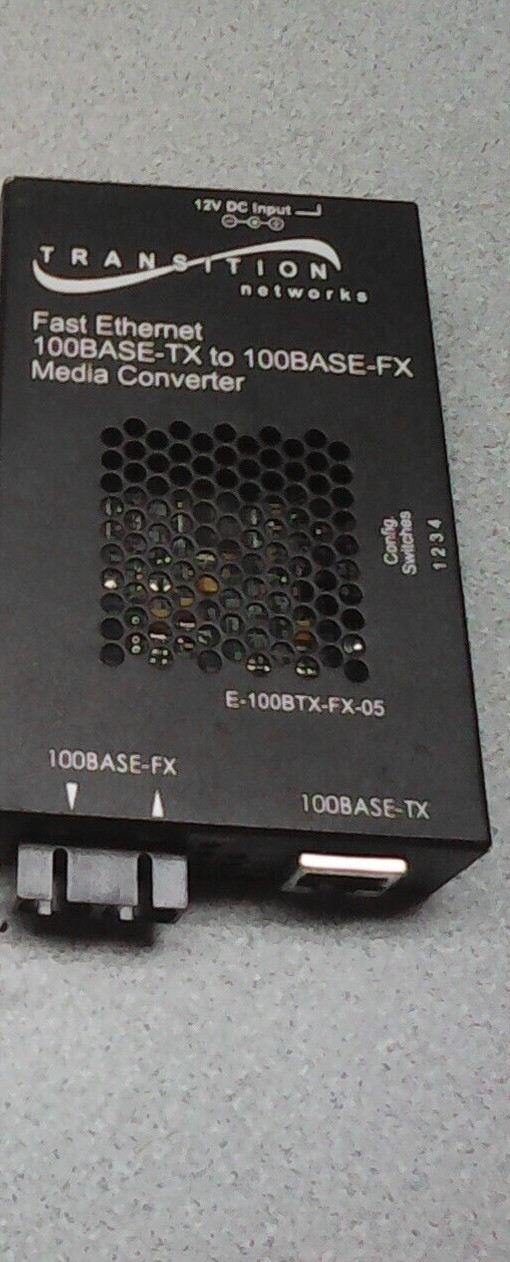 TRANSITION NETWORKS E-100BTX-FX-05 MEDIA CONVERTER NWH121 E100BTXFX05