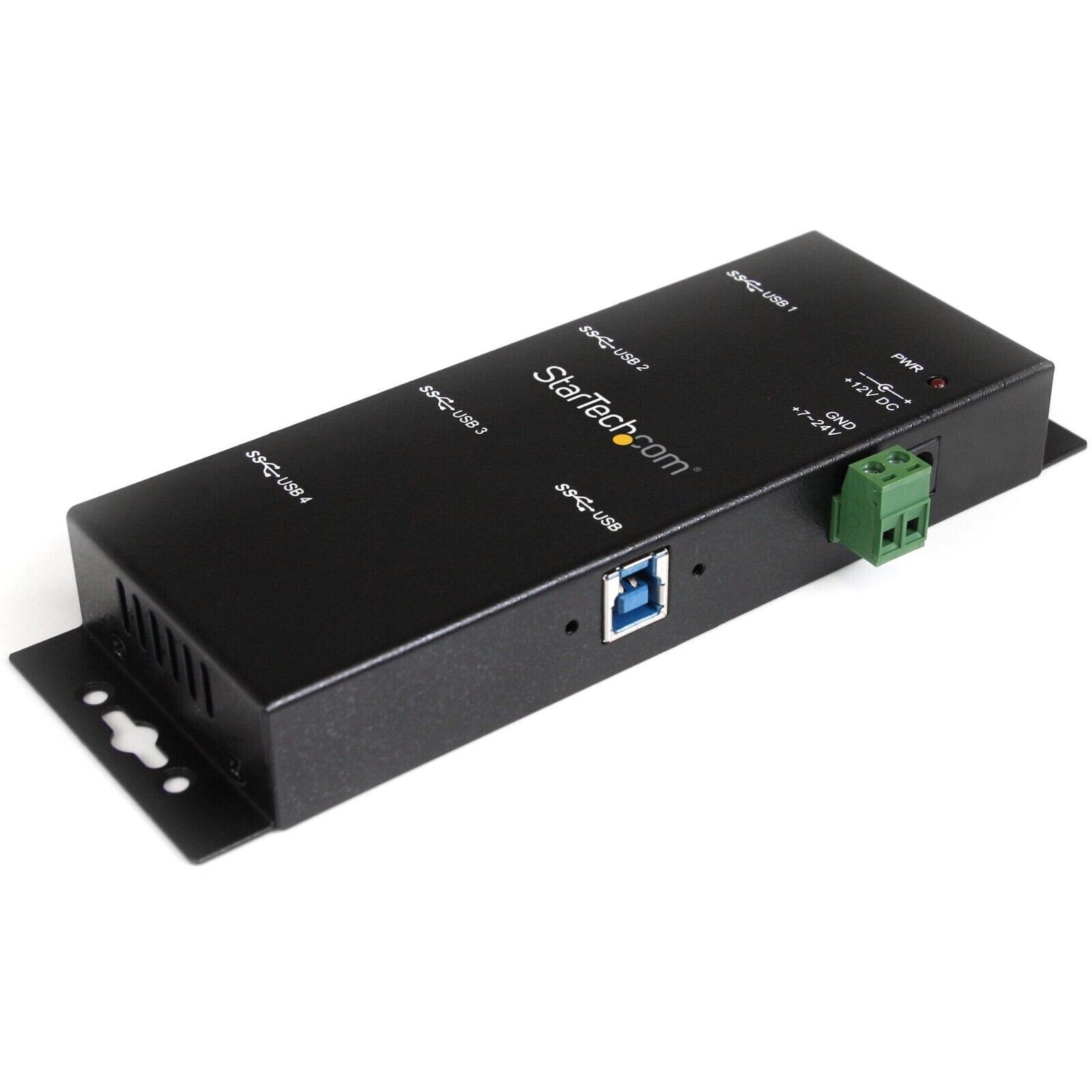 StarTech Rugged 4 Port Industrial USB 3.0 Hub Rack Mountable ST4300USBM