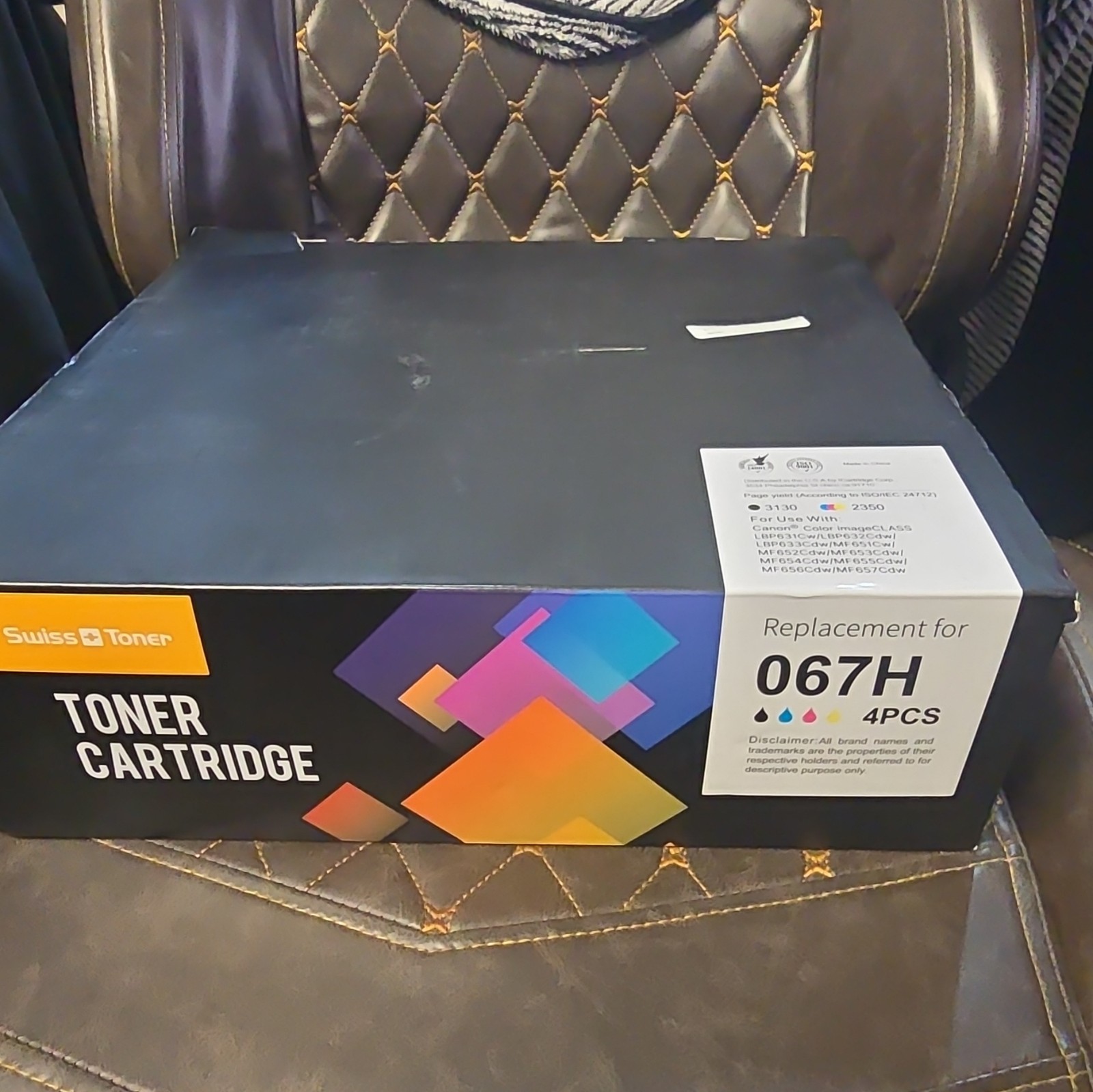 Swiss Toner 067H Compatible 4PC CMYK Laser Set for Canon MF651Cw MF652Cdw