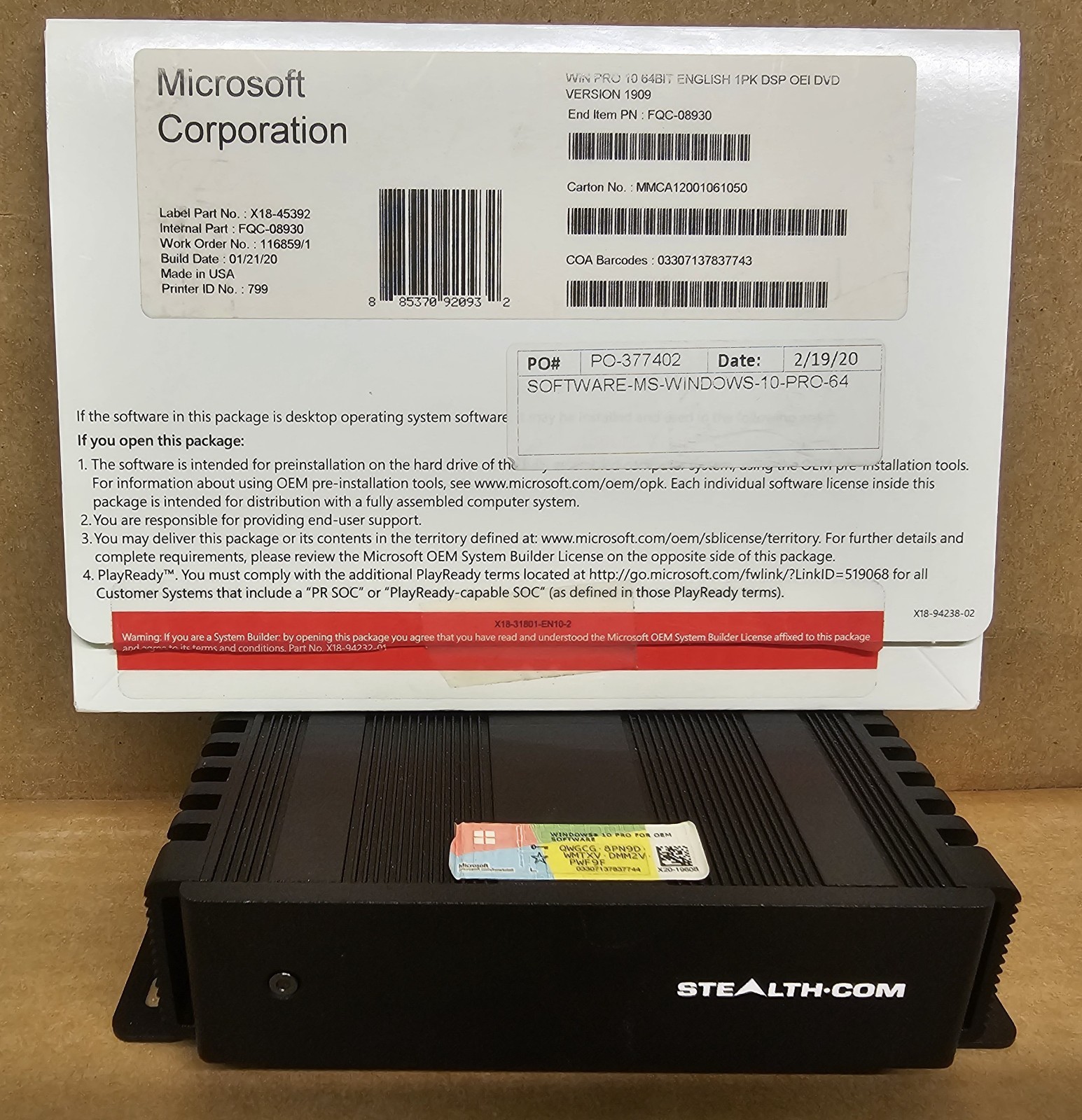 Stealth.Com Model LPC-175F Mini PC with Software