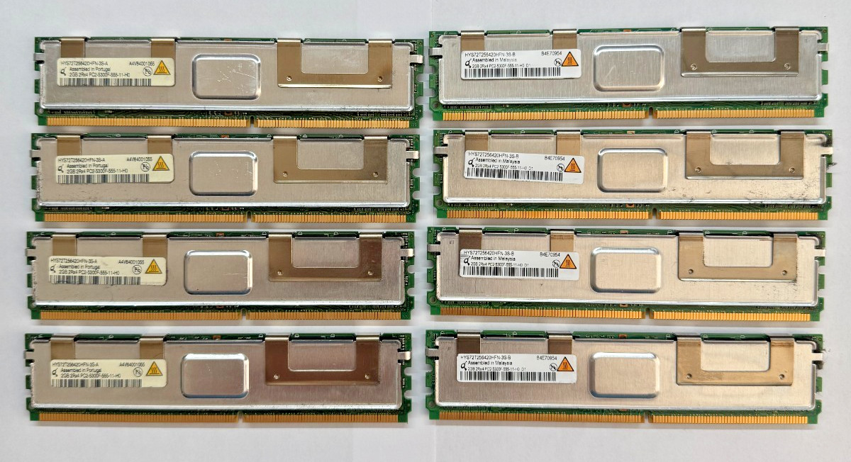 Qimonda 16GB (8x2GB) DDR2-667 PC2-5300F ECC FullyBuff HYS72T256420HFN-3S  1196