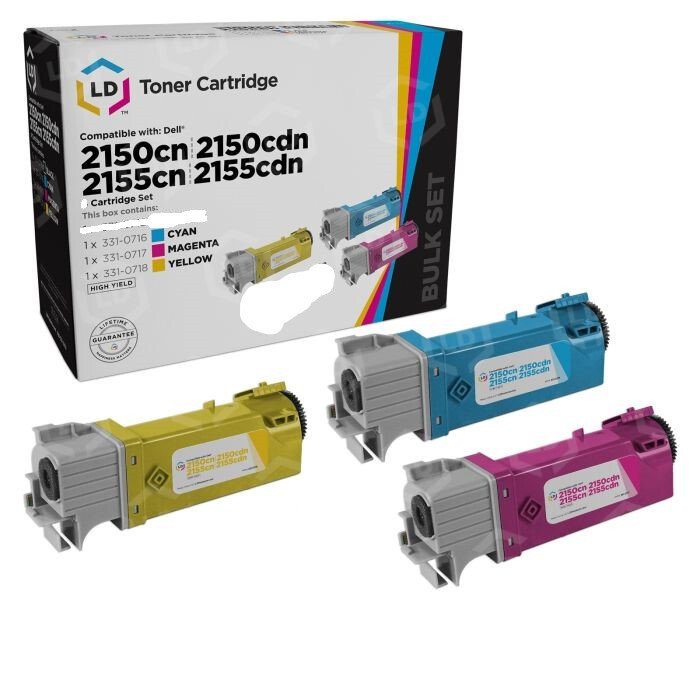 Dell color Laser 2150cdn 2150cn 2155cdn 2155cn 5pk, 2x Magenta 2x Yellow 1x Cyan