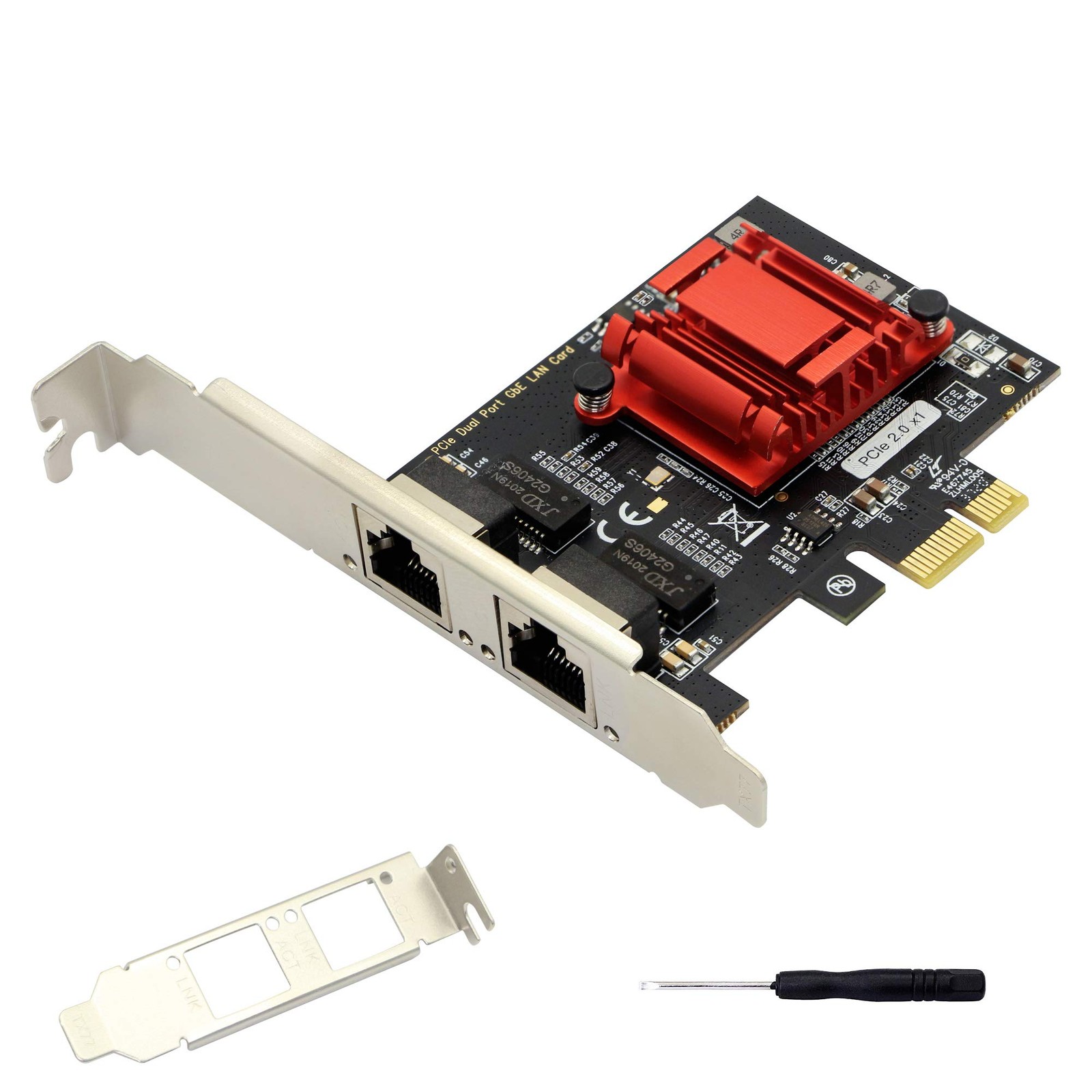 Dual Port Gigabit Ethernet Converged PCI-E x1 Card,2X RJ45 Gigabit Network In...