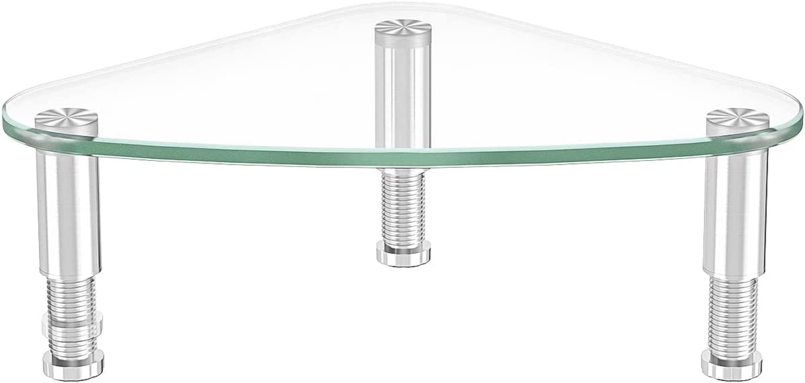 Clear Glass Computer Monitor Riser / Triangle Desktop Universal Corner Stand for