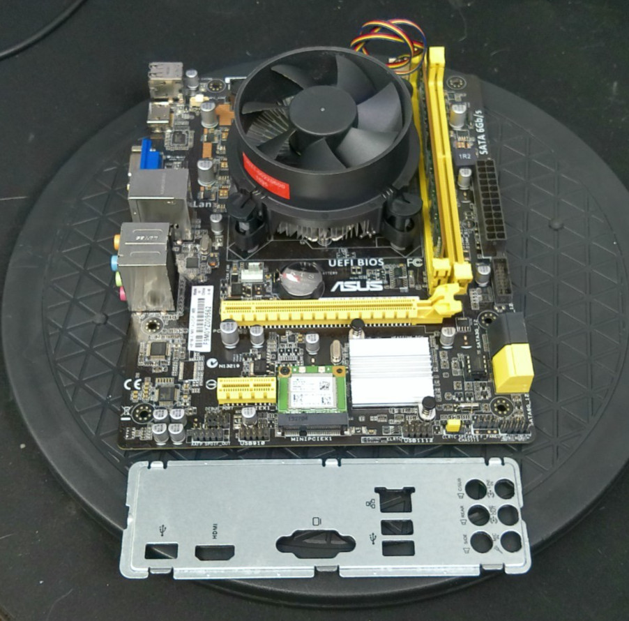 ASUS H81M-E/M51AD/DP_MB Motherboard W/ Heatsink, Fan, CPU, RAM & I/O Shield