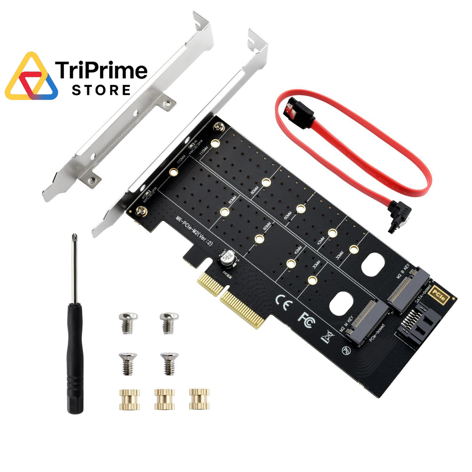 ELUTENG Dual M.2 PCIE Adapter NVME/NGFF to NVME/SATA, NVMe NGFF PCIe