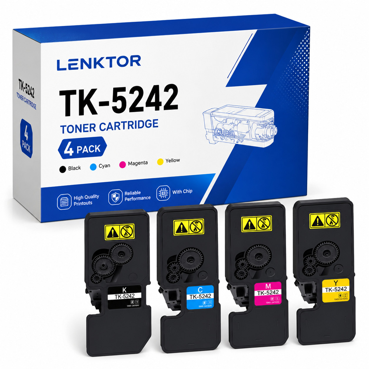 TK5242 4PK Toner Cartridge Set for ECOSYS P5026cdn P5026cdw M5526cdn M5526cdw