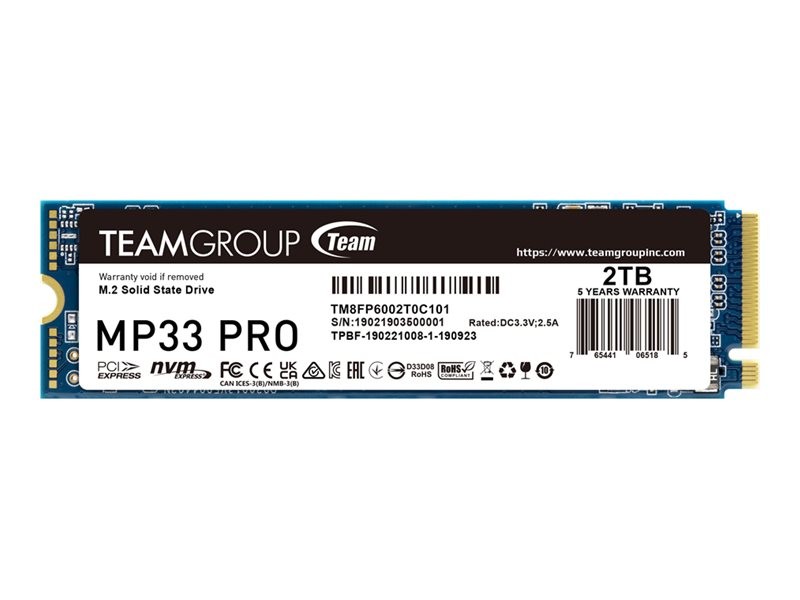 Team Group MP33 Pro 2TB Internal SSD M.2 2280 PCIe 3.0 x4 TM8FPD002T0C101