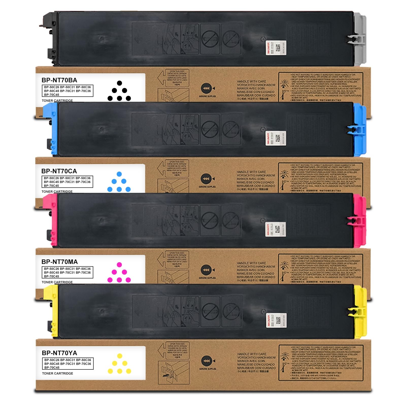 ** NEW Sharp Toner | BP-NT70 / BPNT70 | Black / Color | Compatible | 4-Pack